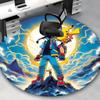 1pc Pokemon Pikachu & Ash Round Carpet - Anime Design Chair Mat for Office, Home Decor, Living Room