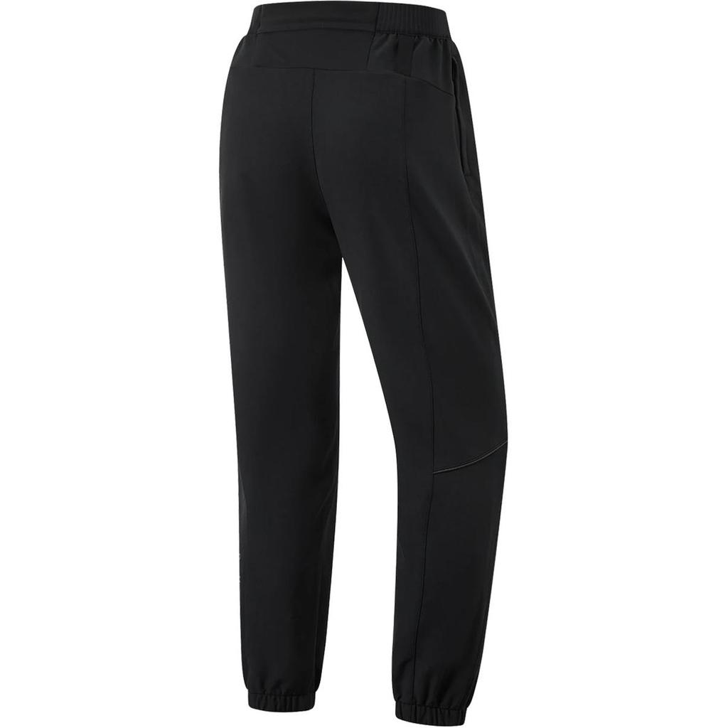 Série Profissional de Corrida Li Ning Cor Sólida Cintura Média Confortável Respirável Afunilado Esportivo Calça Longa Feminina Calças Pretas AYKU176-1