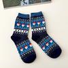 4Pairs Korean Christmas Socks Gift Set –  Winter Cozy Women’s Socks – Holiday Cute Gift Box – 3 Color Sets (Red / Beige / Blue Navy)
