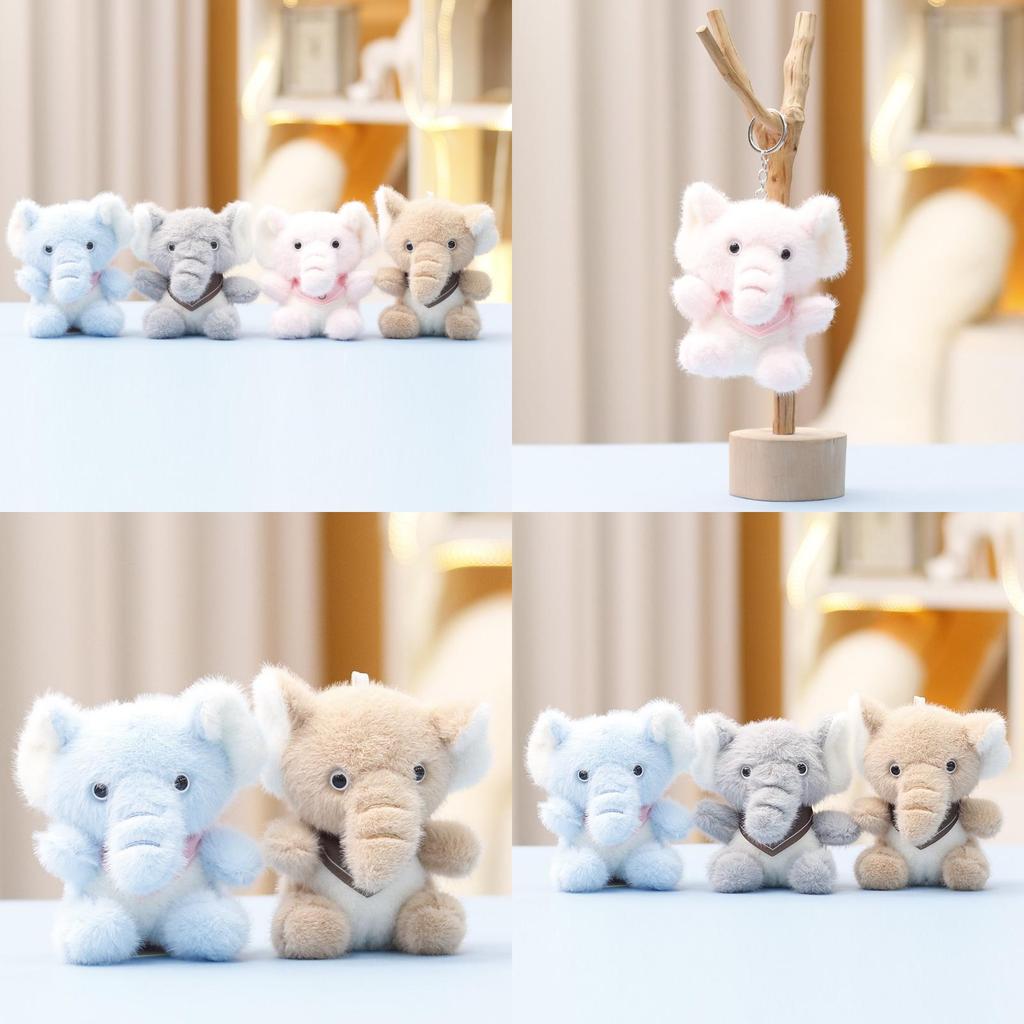 Cute Elephant Plush Doll With Pp Cotton Filling For Children Baby Gift Accessories