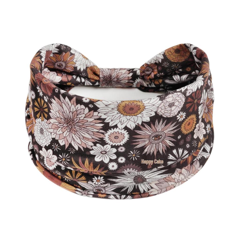 Bohemian Retro Print Yoga Headband: Wide African-Inspired Headscarf for Women