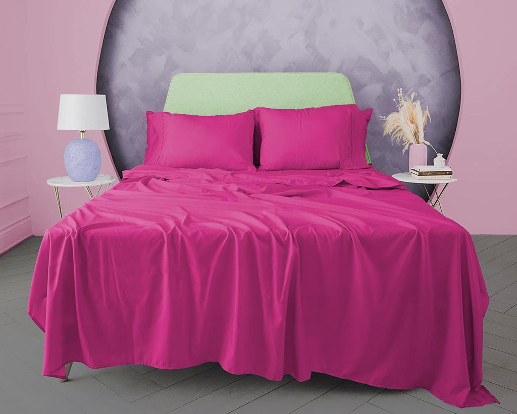 3dílná sada jednobarevných prostěradel ze 100% egyptské bavlny, 600TC - obsahuje 1 prostěradlo a 2 polštáře, různé velikosti a barvy