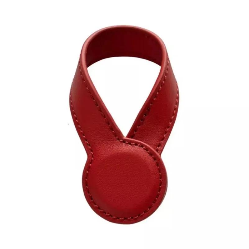 

1PCS Multipurpose Magnetic Leather Hat Clip with Faux Fur Strong Round Organizer Outdoor Travel Cap Holder Bag Accessories красный