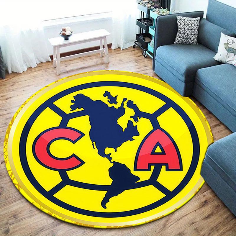 Club America Round Area Rug,Carpet Rug for Living Room Bedroom Sofa Playroom Decor,Non-slip Floor Mat