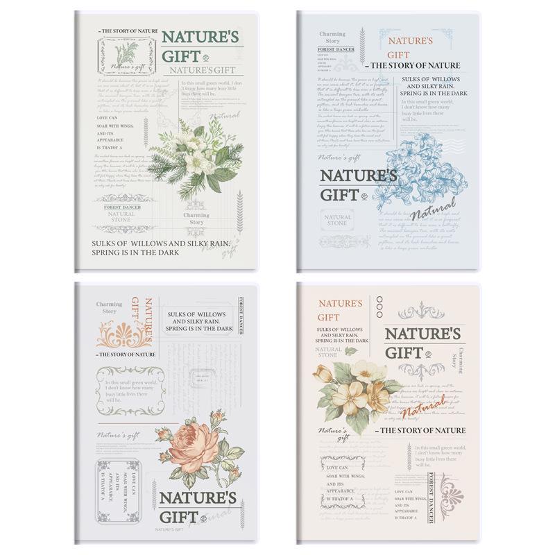 Plant Flower PVC Cover A5 Notebook - Student/Office Thickened Fresh Design Diary