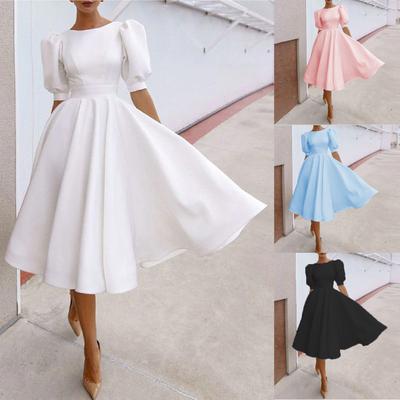 Frauen Mode Sommer Halbarm Casual Sexy Kleid Plus Größe Lose Elegante Party Abend Club Kleider für Damen