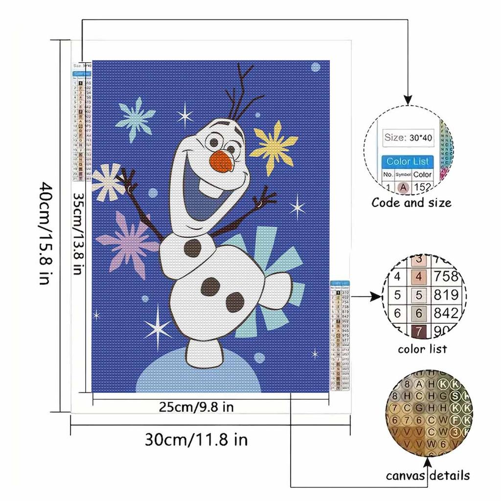 DIY Diamond Painting Dancing Olaf Cross Stitch Kit Mosaic Art Diamond Painting Full Circle Diamond Home Decoration