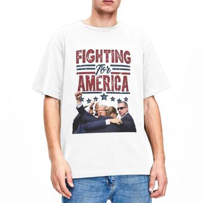 Summer Men Women Trump Fight For America Shirt Outfit Assassination 2024 Memes  T-shirt Clothes Tees