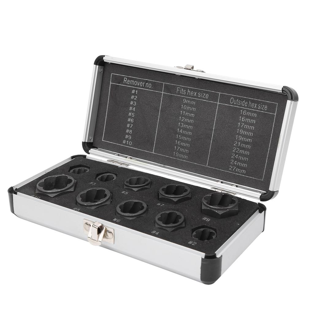 10Pcs Nut Extractor Remover Damaged Bolt Extractor Aluminum Alloy Hardware Tools