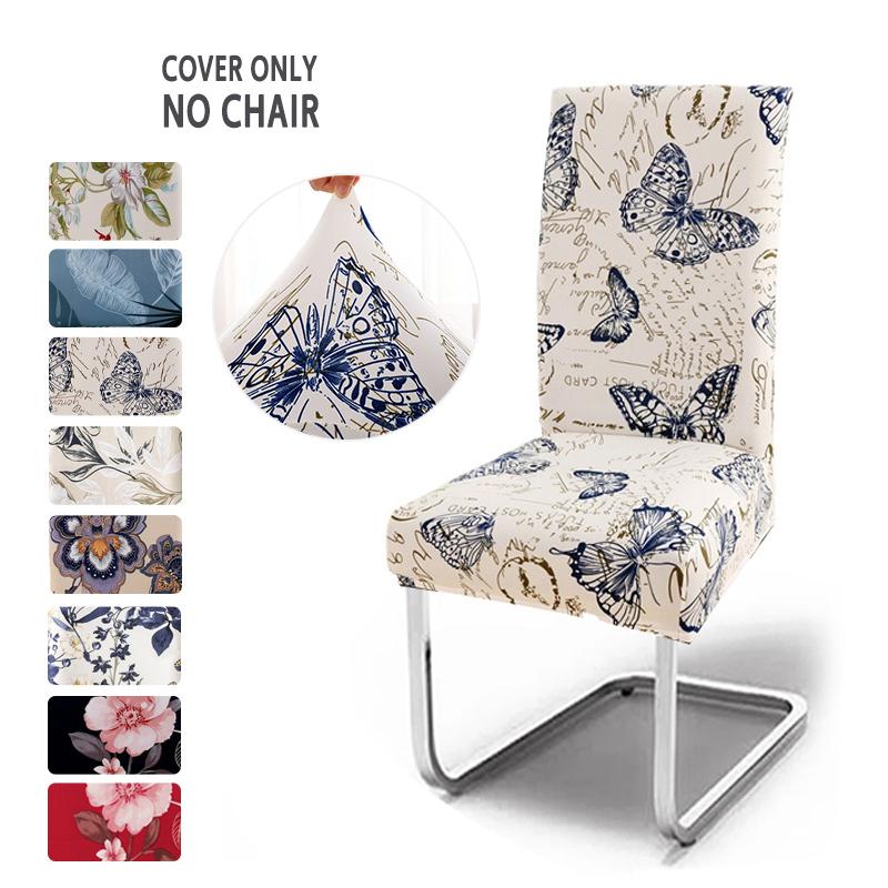 1/2/4/6Pcs Printed Dining Room Chair Coves Stretch Chair Slipcover Anti-slip Home Chair Seat Protector for Wedding Banquet Party