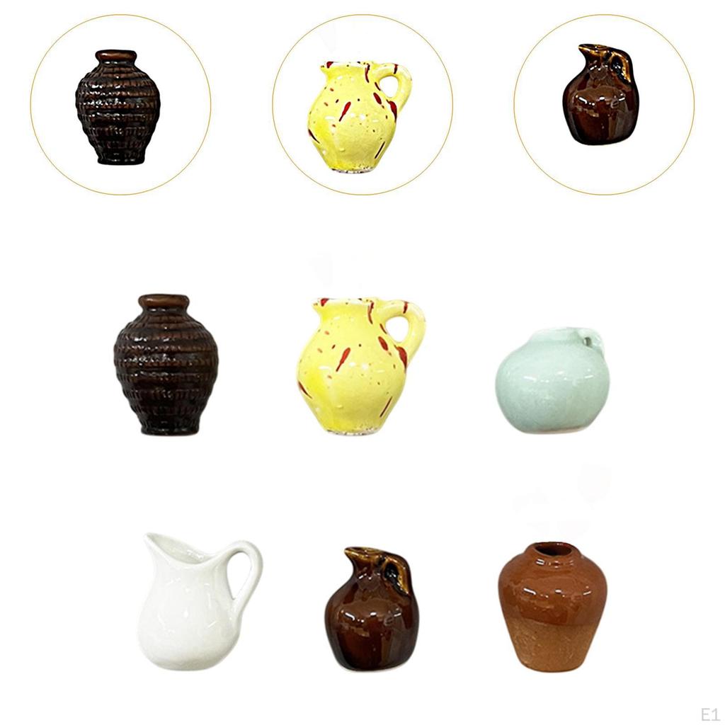 6 st Söta Keramiska Vaser, Små 3D Växtvaser, Prydnad för Blomvas, 3D Kylskåps Roliga Mini Krukor för