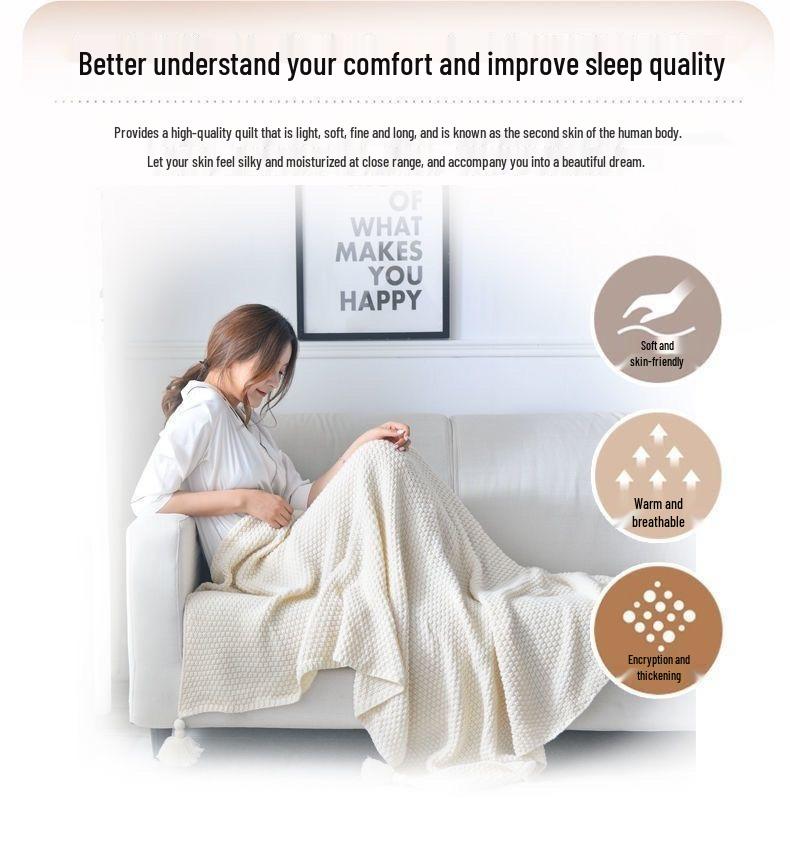 Nordic Knitted Tassel Wool Office and Nap Blanket