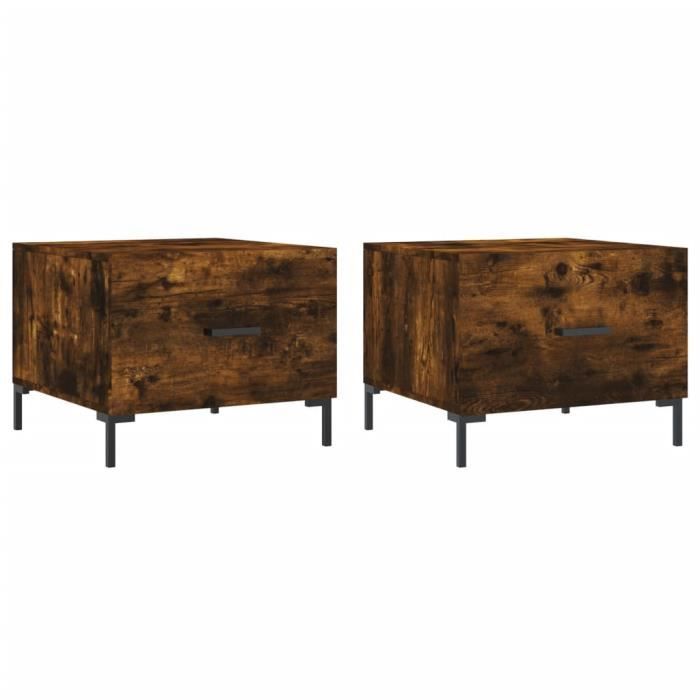 VidaXL Coffee Tables 2 Pcs Smoked Oak 50x50x40 Cm Engineered Wood 829407