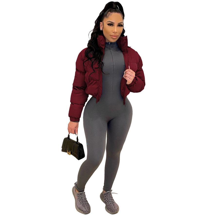 Autumn & Winter Women's Short Zipper Cotton Jacket - European & American Style