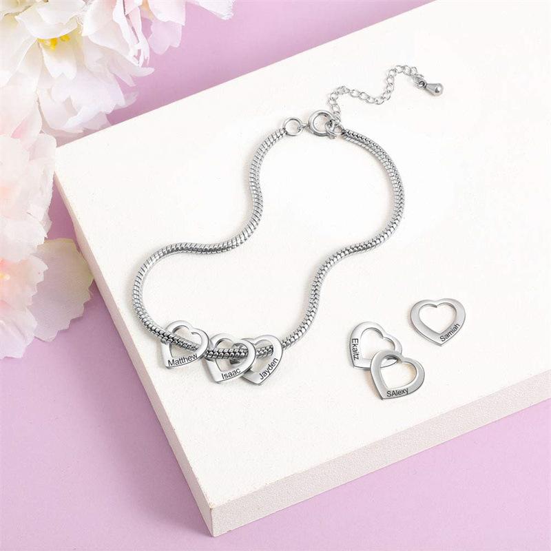 Women's Personalized Adjustable Anklet Bracelet, Stainless Steel Heart-shaped Love DIY Name Anklet, Women's Jewelry