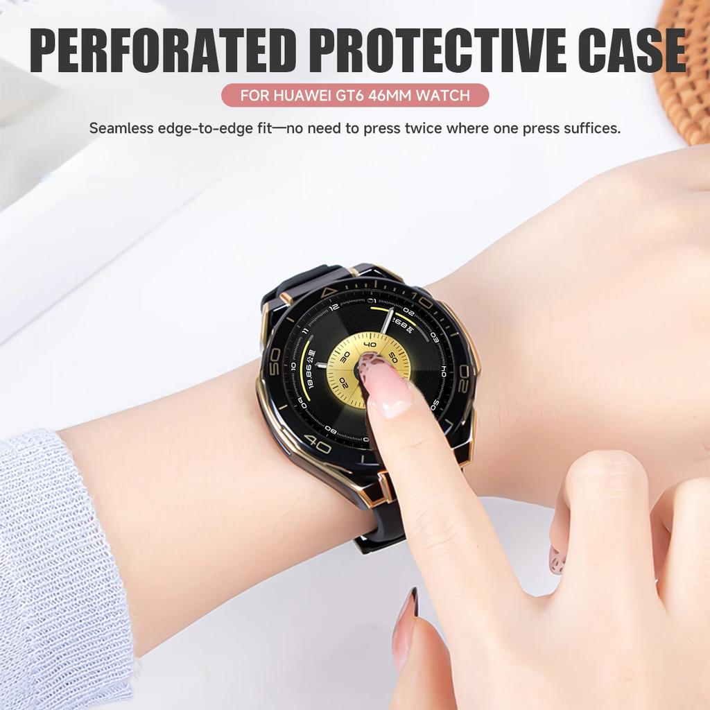Case for Huawei Watch GT 6/5/4 46mm Screen Protector Case Soft TPU All-Around Protective Bumper Cover Watch GT5 Pro Accessories