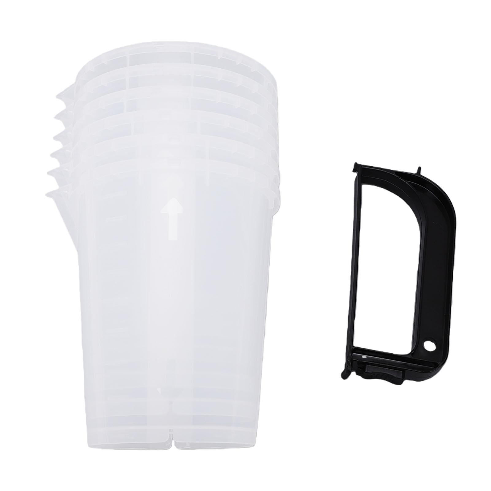 30Pcs Plastic Measuring Cups Set for Liquids Resin Paint Mixing Transparent 400cc with 5Pcs Handles Scale