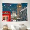 London Wall Tapestry British Cityscape Vintage Travel Aesthetic Room Decor Throw Blanket Dorm Home Living Room Wall Hanging Gift