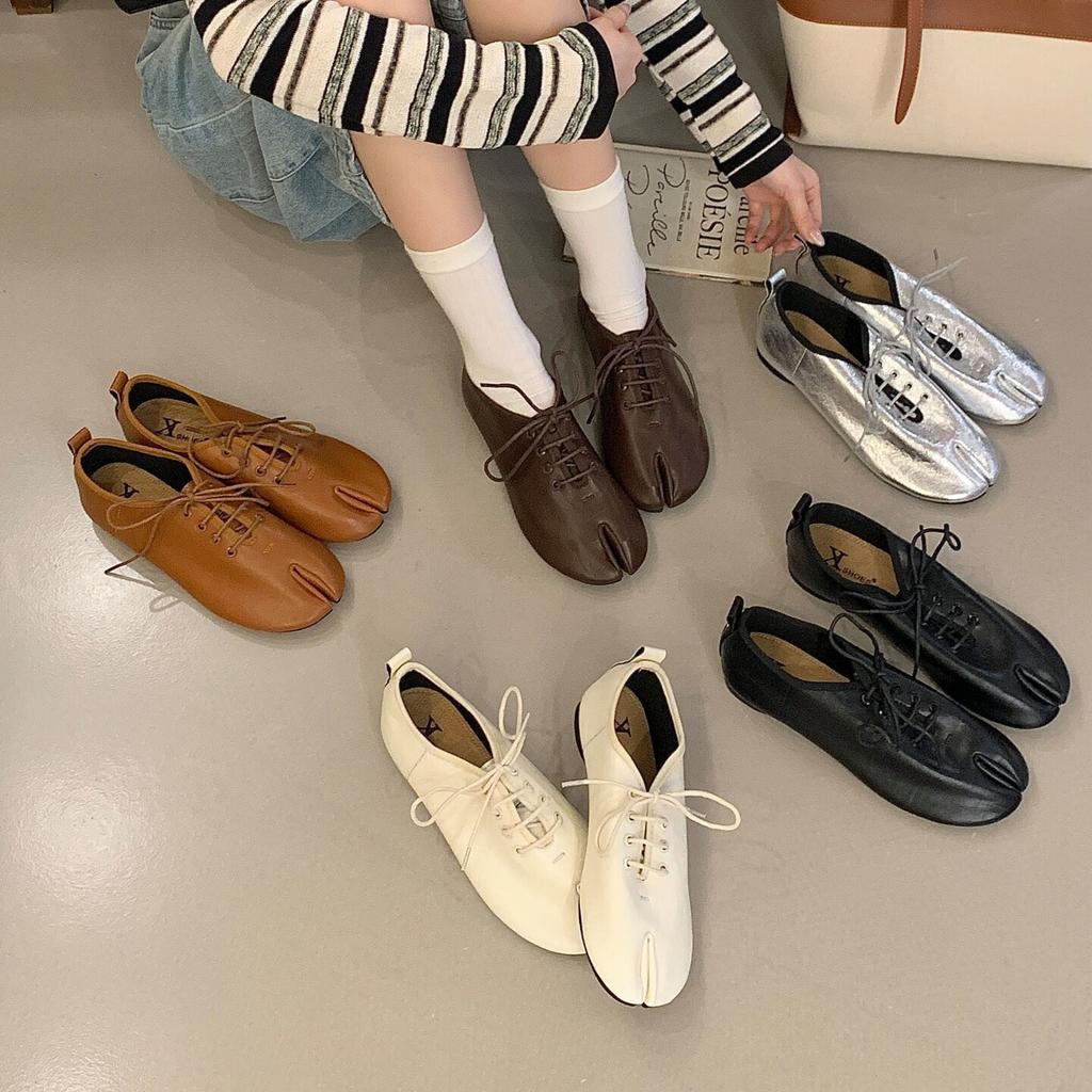 Women Square Toe Lace Up Flats Spring Casual Loafers Oxford Shoes Female Flat Heel Sandals Comfortable Walking Shoes