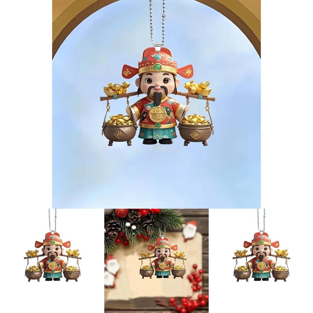 Car Interior Acrylic Decor With Cartoon God Of Wealth Style For Home And Vehicle Decoration