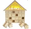 Wooden Advent Calendar Led House Gift