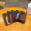 Color Matching PU Leather Phone Cover For iPhone 16 Pro Max 15 Pro 14 13 12 11 Matte Shockproof TPU Hard Slim Case