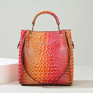 Handbag New Bag Women's High-end Sense Large-capacity Bucket Bag Fashion Embossed Child and Mother Tote Bag