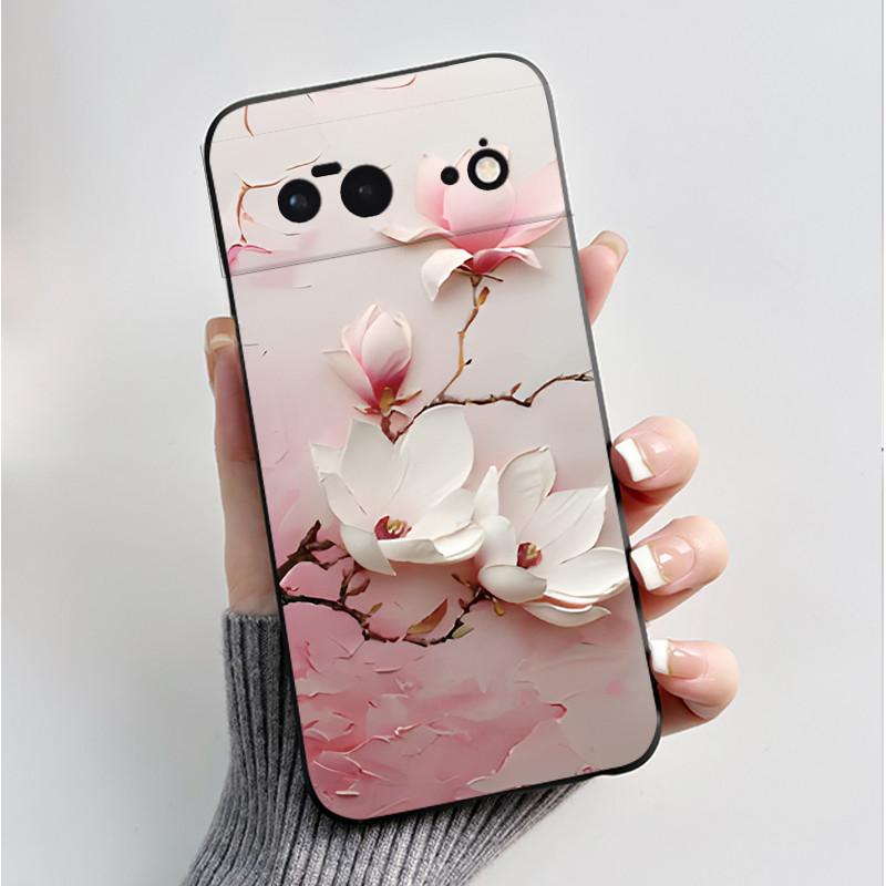 For Google Pixel 6 / Pixel 6 Pro Case Luxury Fashion Butterfly Flowers Black Soft TPU Silicone Back Cover Pixel6 6Pro Phone Case