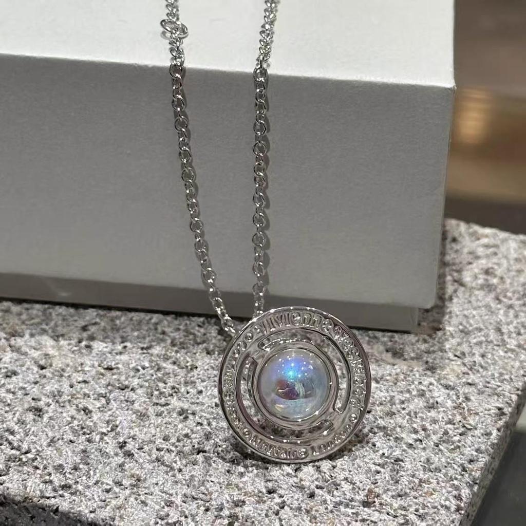 Náhrdelník Empress Dowager Aurora Laser Style Orb s průsvitným designem planety