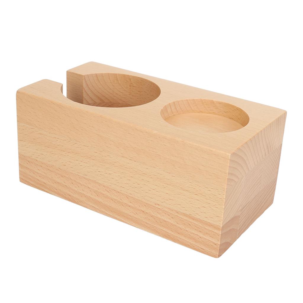 Wooden Coffee Tamper Station Stable Prevent Slip Coffee Tamper Holder Base Tamping Station for Home