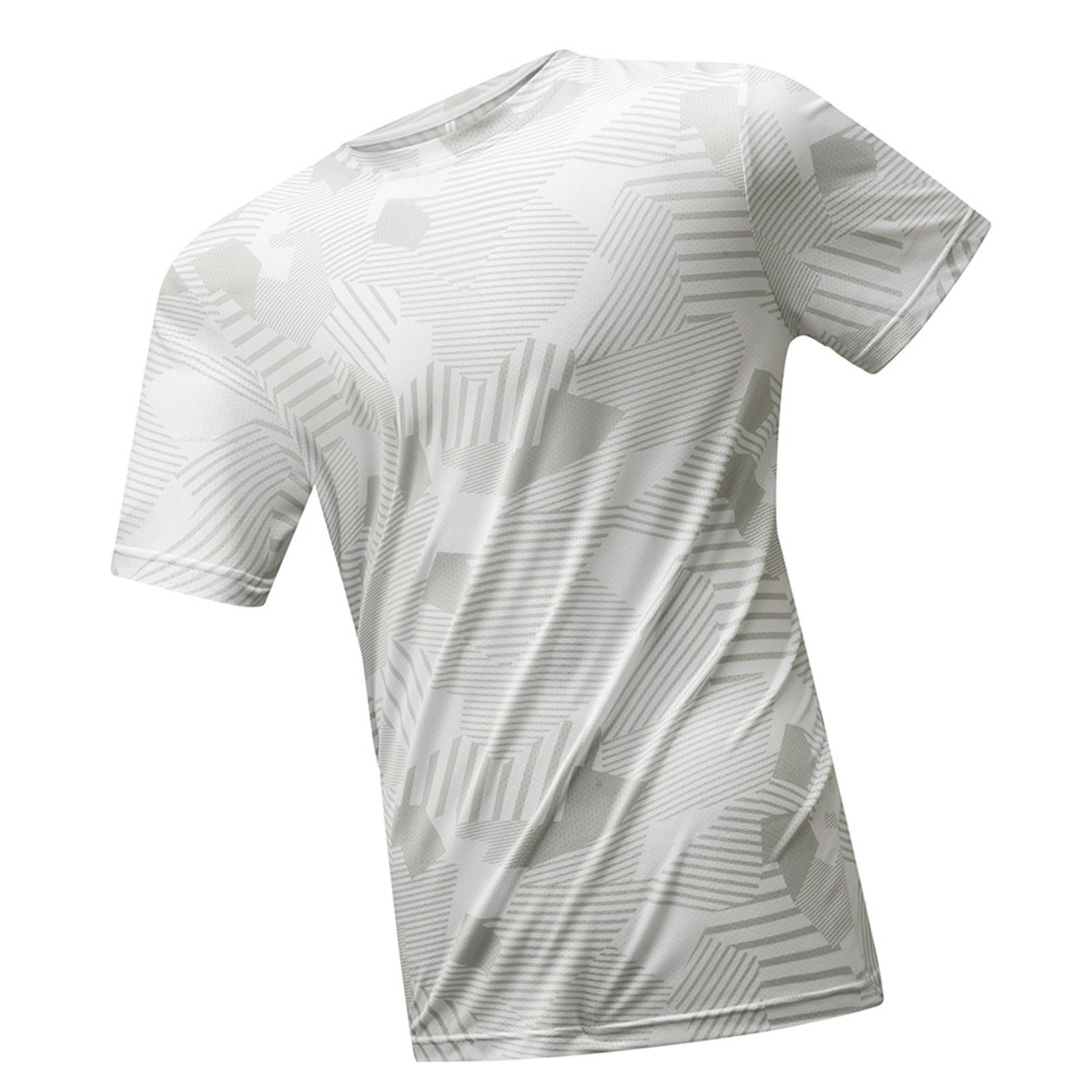 

Мужская летняя одежда Ice Silk Breathable Mature Quick-Soaching Casual Sports T Shirt Tops XL белый