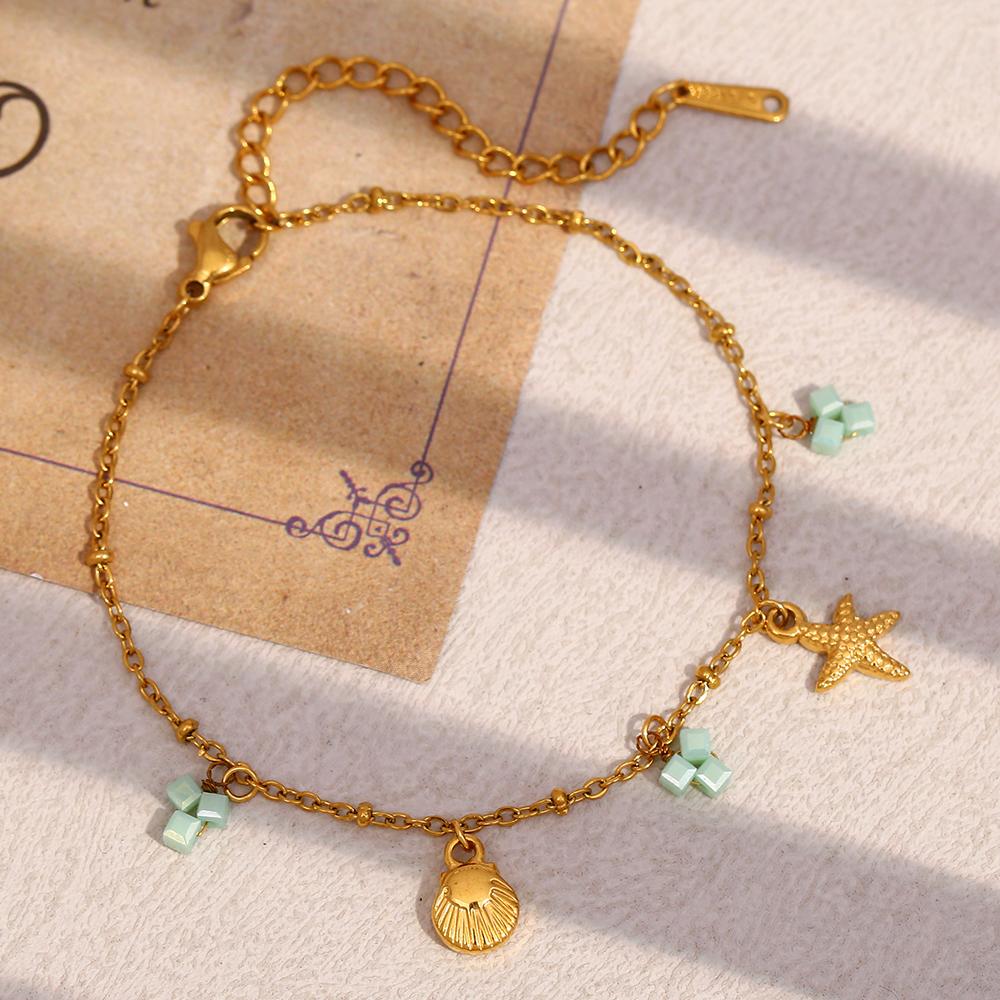 Dreamshow Dainty Sea Animal Charm Bracelet 18k Gold Plated Jewelry Fashion Bracelets Women