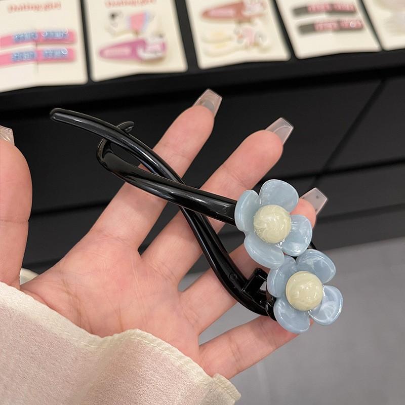 Retro S-förmige Pferdeschwanz-Twist-Haarspangen, modische Perlen-Haarspangen mit Haifisch-Clip, Haarnadeln, Haarspangen, Haarspangen, Haarschmuck für Frauen, Kopfbedeckungen