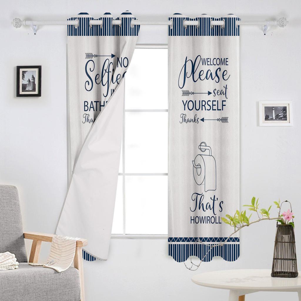 Text Stripes Window Curtains Home Decor Living Room Curtains Kitchen Drapes Panel Curtains for Bedroom