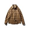 American Retro Brushed Plaid Shirt Men's Long-Sleeved Spring and Autumn Jacket Foreign Trade Men's Casual Inner Layering Shirt