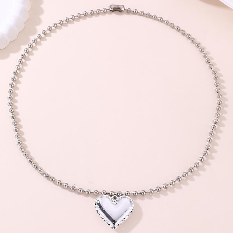 

Ожерелье с подвеской в виде сердца любви Женское Панк медного цвета Цепочка с бусинами Цирконовые аксессуары Стимпанк