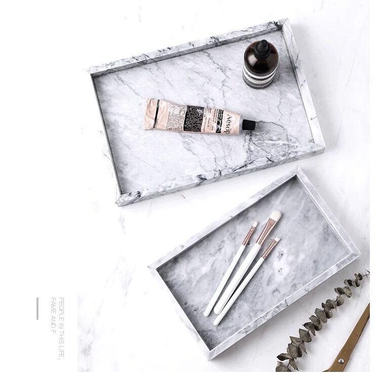 Nordic Marble Minimalist Bathroom Display Tray - Luxury Round Storage Plate