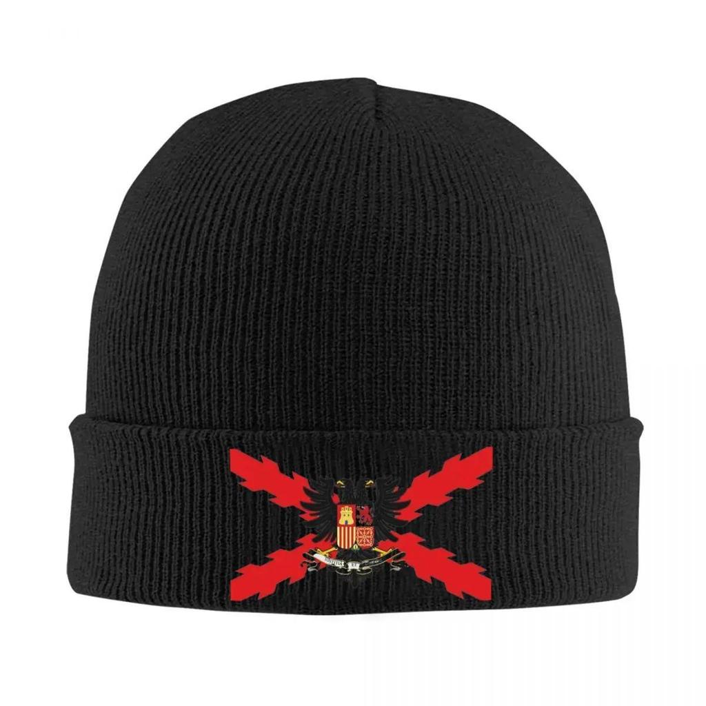 Spanish Burgundy Cross Knitted Hat Beanies Autumn Winter Hats Warm Hip-hop Ski Cross of Saint Andrew Caps Men Women
