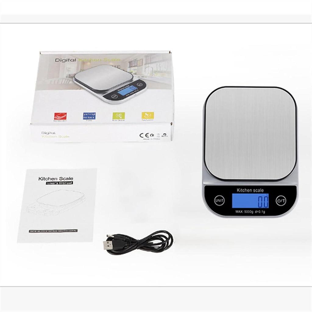 Precision Kitchen Electronic Scale, Stainless Steel, 5kg/10kg Capacity, Waterproof & Dustproof