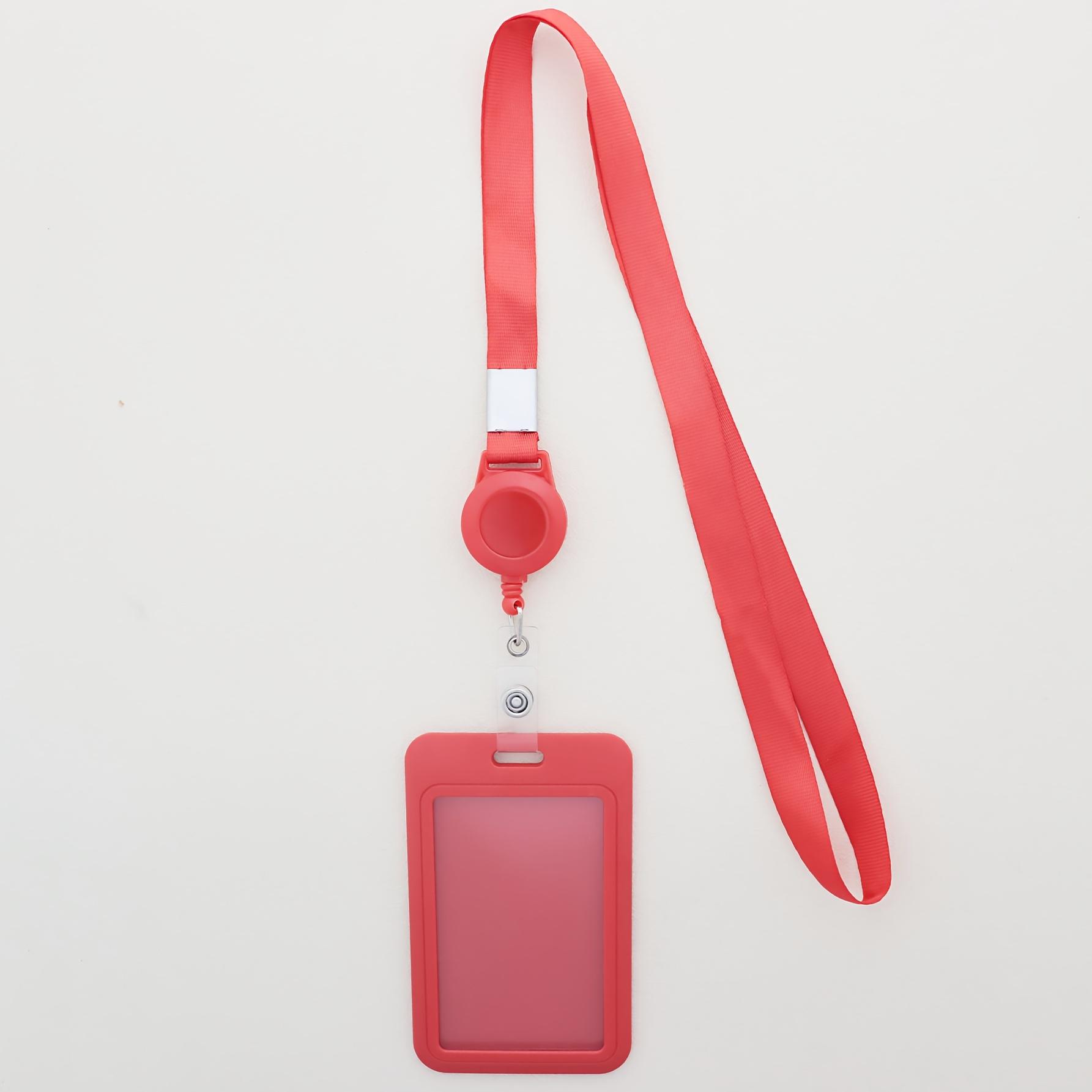 

Pure Color Retractable Badge Reel Retractable Teacher Lanyard with Name Card Badge Holder Neck Strap Keychian Accessories Gift