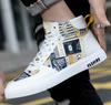 Fashion Street Lace Up Doodle Footwear for Men Tennis Shoes Zapatillas Hombre Men‘s Sneakers High Top Casual Shoes Fashion Skateboard