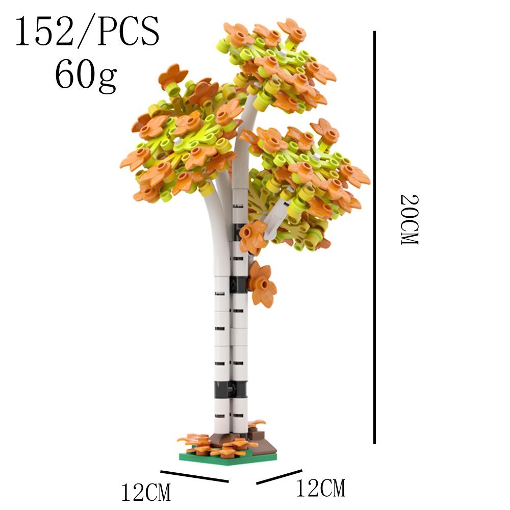 Assembled Aspen Tree Big Banyan Tree Building Block Children'S Interactive Flower Tree Plant Scene Ornament Parts