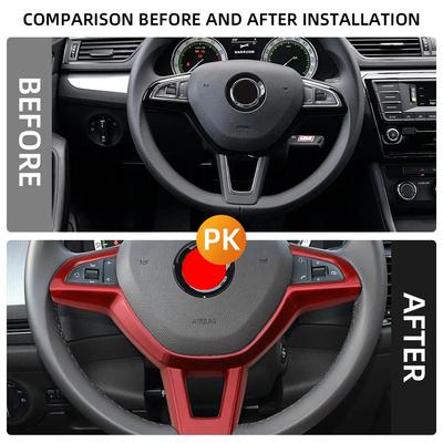 For Skoda Octavia A7 2017 Fabia 2016 2017 Rapid Spaceback 2016 Superb Steering Wheel Decoration Panel Trim Interior Accessories