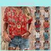 Wish Womens T Shirt With 3d Print And V Neck For Summer Casual Wear