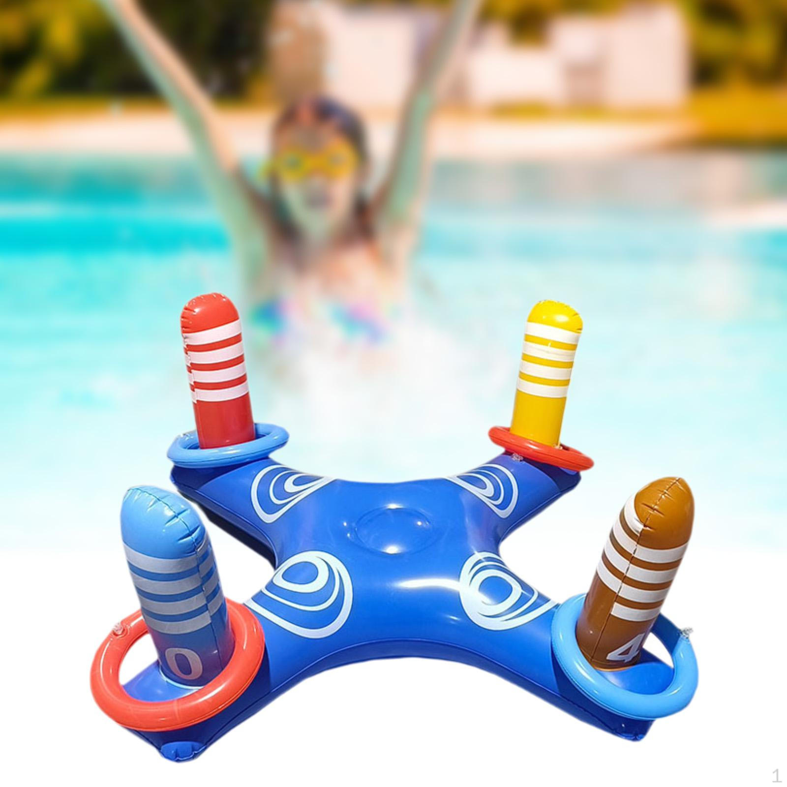 

Inflatable Ring Toss Pool Games Floats Water Activity Kids Swimming Toy