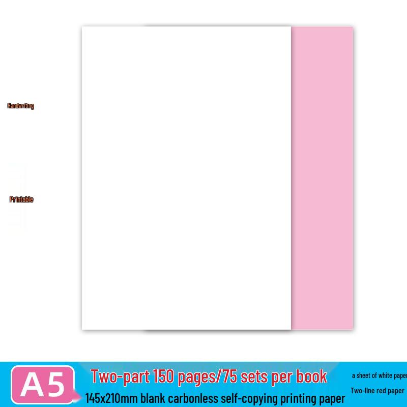 

A4 & A5 Carbonless Copy Paper: Two-part, Three-part, Four-part for Invoices and Contracts.