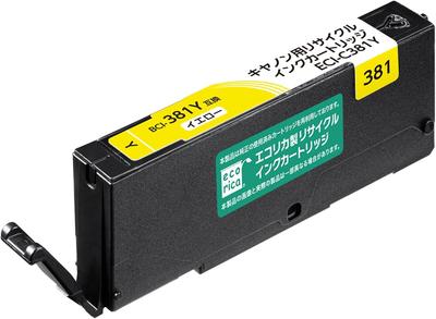 Ecorica Canon Kompatible Recycelte Tinte Gelb Kompatibel mit Restmengenanzeige BCI-381Y ESP-C381Y (ECI-C381Y)