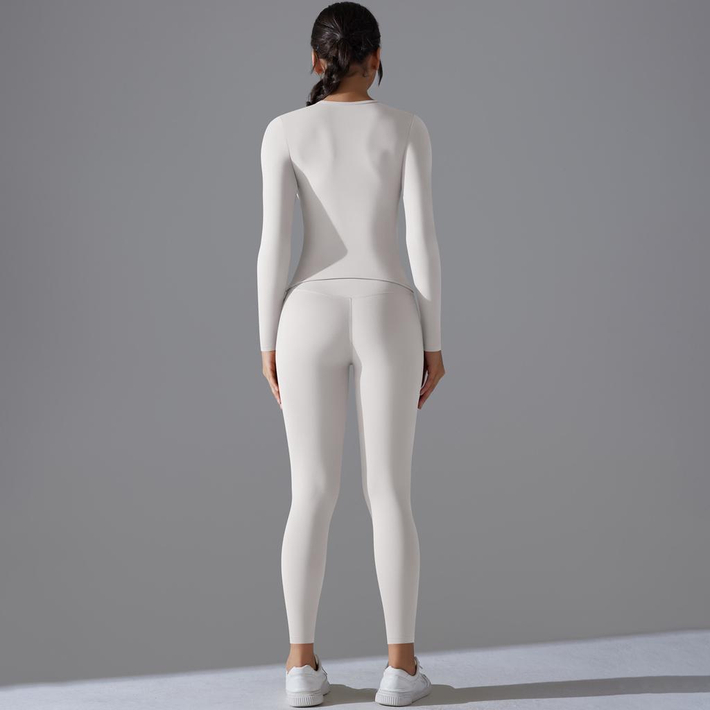 Nessaj Elastyczny zestaw fitness dla kobiet szybkoschnące stroje do jogi push-up do biegania legginsy z długim rękawem odzież sportowa