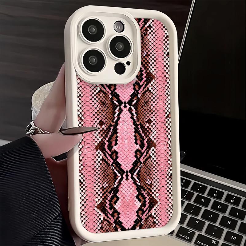 Phone Case for iPhone 17 Air 16E 15 16 Pro Max Fashion Snake Skin Pattern Cover 14 Plus 13 12 Mini Soft Shell Silicone Fundas
