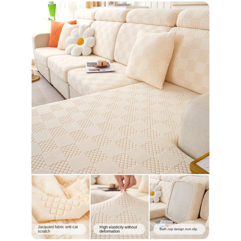 Stretch Sofabezug Bezug Neu All-Inclusive Vier Jahreszeiten Universal Rosa Sofa Tofu Block Sitzbezug